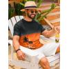 image:imageRuncati Mens Short Sleeve TShirts Casual Graphic Gradient Printed Tee Crewneck Summer Beach Hawaiian Vintage ShirtsOrange