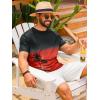 image:imageRuncati Mens Short Sleeve TShirts Casual Graphic Gradient Printed Tee Crewneck Summer Beach Hawaiian Vintage ShirtsRed