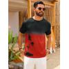 image:imageRuncati Mens Short Sleeve TShirts Casual Graphic Gradient Printed Tee Crewneck Summer Beach Hawaiian Vintage ShirtsRed
