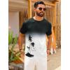 image:imageRuncati Mens Short Sleeve TShirts Casual Graphic Gradient Printed Tee Crewneck Summer Beach Hawaiian Vintage ShirtsWhite