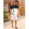 image:imageRuncati Mens Short Sleeve TShirts Casual Graphic Gradient Printed Tee Crewneck Summer Beach Hawaiian Vintage ShirtsWhite