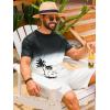 image:imageRuncati Mens Short Sleeve TShirts Casual Graphic Gradient Printed Tee Crewneck Summer Beach Hawaiian Vintage ShirtsWhite