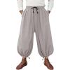 image:imageRuncati Mens Medieval Renaissance Pants Viking Navigator Baggy Harem Pants Pirate Halloween Retro Costume TrousersKhaki