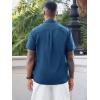 image:imageRuncati Mens Cuban Guayabera Shirt Short Sleeve Button Down Shirts Casual Linen Summer Beach Vacation TopsDark Blue