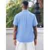 image:imageRuncati Mens Cuban Guayabera Shirt Short Sleeve Button Down Shirts Casual Linen Summer Beach Vacation TopsSky Blue