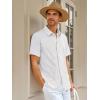 image:imageRuncati Mens Cuban Guayabera Shirt Short Sleeve Button Down Shirts Casual Linen Summer Beach Vacation TopsWhite