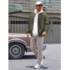 image:imageRuncati Mens Bomber Jacket Casual Lightweight Varsity Jackets Waffle Full Zip CoatArmy Green