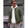 image:imageRuncati Mens Bomber Jacket Casual Lightweight Varsity Jackets Waffle Full Zip CoatArmy Green