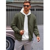 image:imageRuncati Mens Bomber Jacket Casual Lightweight Varsity Jackets Waffle Full Zip CoatArmy Green
