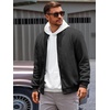 image:imageRuncati Mens Bomber Jacket Casual Lightweight Varsity Jackets Waffle Full Zip CoatBlack