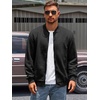 image:imageRuncati Mens Bomber Jacket Casual Lightweight Varsity Jackets Waffle Full Zip CoatBlack