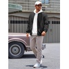 image:imageRuncati Mens Bomber Jacket Casual Lightweight Varsity Jackets Waffle Full Zip CoatBlack