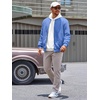 image:imageRuncati Mens Bomber Jacket Casual Lightweight Varsity Jackets Waffle Full Zip CoatBlue