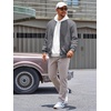 image:imageRuncati Mens Bomber Jacket Casual Lightweight Varsity Jackets Waffle Full Zip CoatDark Gray