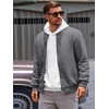 image:imageRuncati Mens Bomber Jacket Casual Lightweight Varsity Jackets Waffle Full Zip CoatDark Gray