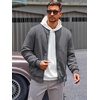 image:imageRuncati Mens Bomber Jacket Casual Lightweight Varsity Jackets Waffle Full Zip CoatDark Gray