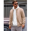 image:imageRuncati Mens Bomber Jacket Casual Lightweight Varsity Jackets Waffle Full Zip CoatKhaki