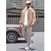image:imageRuncati Mens Bomber Jacket Casual Lightweight Varsity Jackets Waffle Full Zip CoatKhaki