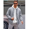 image:imageRuncati Mens Bomber Jacket Casual Lightweight Varsity Jackets Waffle Full Zip CoatLight Gray