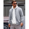 image:imageRuncati Mens Bomber Jacket Casual Lightweight Varsity Jackets Waffle Full Zip CoatLight Gray
