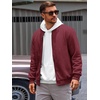 image:imageRuncati Mens Bomber Jacket Casual Lightweight Varsity Jackets Waffle Full Zip CoatWine Red
