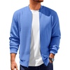 image:imageRuncati Mens Bomber Jacket Casual Lightweight Varsity Jackets Waffle Full Zip CoatBlue