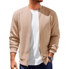 image:imageRuncati Mens Bomber Jacket Casual Lightweight Varsity Jackets Waffle Full Zip CoatKhaki
