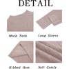 image:imageRuncati Mens Mock Turtleneck Sweater Slim Fit Casual Ribbed Knitted Pullover Fall Winter Basic Warm SweatersApricot