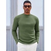 image:imageRuncati Mens Mock Turtleneck Sweater Slim Fit Casual Ribbed Knitted Pullover Fall Winter Basic Warm SweatersArmy Green