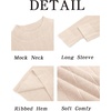 image:imageRuncati Mens Mock Turtleneck Sweater Slim Fit Casual Ribbed Knitted Pullover Fall Winter Basic Warm SweatersBeige