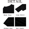 image:imageRuncati Mens Mock Turtleneck Sweater Slim Fit Casual Ribbed Knitted Pullover Fall Winter Basic Warm SweatersBlack