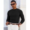 image:imageRuncati Mens Mock Turtleneck Sweater Slim Fit Casual Ribbed Knitted Pullover Fall Winter Basic Warm SweatersBlack