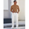 image:imageRuncati Mens Mock Turtleneck Sweater Slim Fit Casual Ribbed Knitted Pullover Fall Winter Basic Warm SweatersBrown