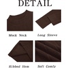 image:imageRuncati Mens Mock Turtleneck Sweater Slim Fit Casual Ribbed Knitted Pullover Fall Winter Basic Warm SweatersCoffee