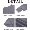 image:imageRuncati Mens Mock Turtleneck Sweater Slim Fit Casual Ribbed Knitted Pullover Fall Winter Basic Warm SweatersGray