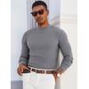 image:imageRuncati Mens Mock Turtleneck Sweater Slim Fit Casual Ribbed Knitted Pullover Fall Winter Basic Warm SweatersGray