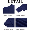 image:imageRuncati Mens Mock Turtleneck Sweater Slim Fit Casual Ribbed Knitted Pullover Fall Winter Basic Warm SweatersNavy