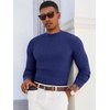 image:imageRuncati Mens Mock Turtleneck Sweater Slim Fit Casual Ribbed Knitted Pullover Fall Winter Basic Warm SweatersNavy