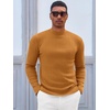 image:imageRuncati Mens Mock Turtleneck Sweater Slim Fit Casual Ribbed Knitted Pullover Fall Winter Basic Warm SweatersRed Brown