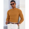 image:imageRuncati Mens Mock Turtleneck Sweater Slim Fit Casual Ribbed Knitted Pullover Fall Winter Basic Warm SweatersRed Brown
