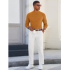 image:imageRuncati Mens Mock Turtleneck Sweater Slim Fit Casual Ribbed Knitted Pullover Fall Winter Basic Warm SweatersRed Brown