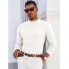 image:imageRuncati Mens Mock Turtleneck Sweater Slim Fit Casual Ribbed Knitted Pullover Fall Winter Basic Warm SweatersWhite