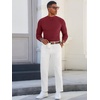 image:imageRuncati Mens Mock Turtleneck Sweater Slim Fit Casual Ribbed Knitted Pullover Fall Winter Basic Warm SweatersWine Red