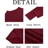 image:imageRuncati Mens Mock Turtleneck Sweater Slim Fit Casual Ribbed Knitted Pullover Fall Winter Basic Warm SweatersWine Red
