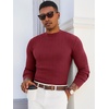 image:imageRuncati Mens Mock Turtleneck Sweater Slim Fit Casual Ribbed Knitted Pullover Fall Winter Basic Warm SweatersWine Red
