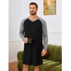 image:imageRuncati Mens Nightshirt Long Sleeve V Neck Nightgown Comfy Big amp Tall Lounge Pajama Sleepwear Sleep ShirtBlack