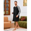 image:imageRuncati Mens Nightshirt Long Sleeve V Neck Nightgown Comfy Big amp Tall Lounge Pajama Sleepwear Sleep ShirtBlack