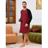 image:imageRuncati Mens Nightshirt Long Sleeve V Neck Nightgown Comfy Big amp Tall Lounge Pajama Sleepwear Sleep ShirtBurgundy