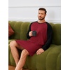 image:imageRuncati Mens Nightshirt Long Sleeve V Neck Nightgown Comfy Big amp Tall Lounge Pajama Sleepwear Sleep ShirtBurgundy