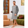 image:imageRuncati Mens Nightshirt Long Sleeve V Neck Nightgown Comfy Big amp Tall Lounge Pajama Sleepwear Sleep ShirtDark Grey